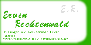 ervin recktenwald business card